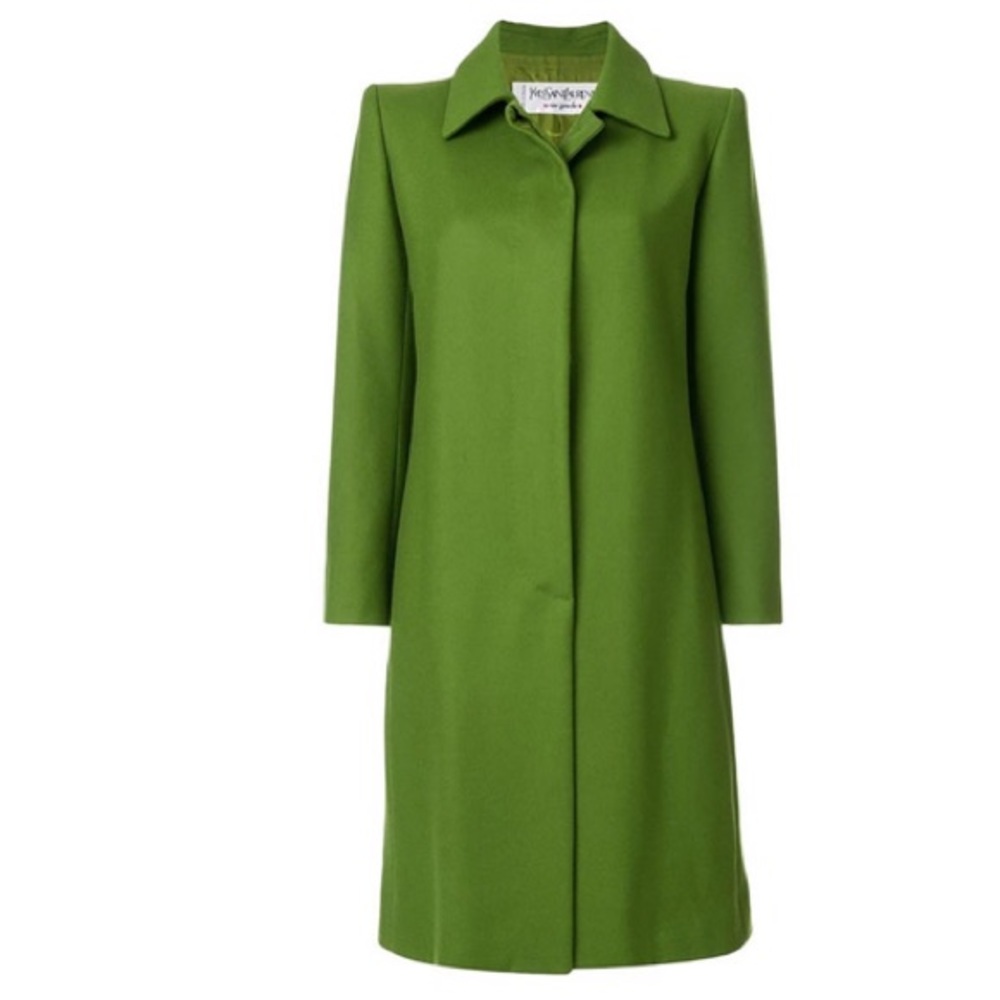 Yves Saint Laurent Green Wool Coat